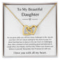 To My Beautiful Daughter | Interlocking Hearts Necklace
