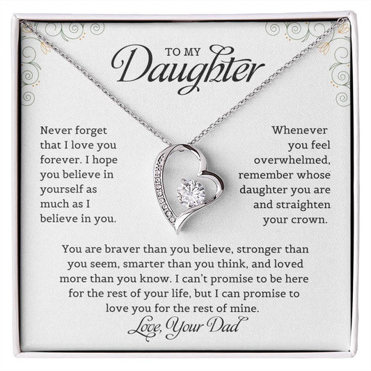 To My Daughter | Never Forget That I Love You - Forever Love Necklace